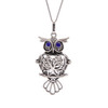 Cage, Owl with Blue Crystal Eyes, Silver Plated Metal Alloy, Pendant, 52x28x28mm