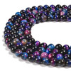Tiger's Eye, Purple, Heated, Smooth Round 8mm. Priced Per Strand