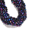 Tiger's Eye, Purple, Dyed, Smooth Round 8mm. Priced Per Strand