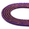 Purple, Shiny, Hematite, Wavy Spacer, Manmade, One 4x1mm Strand