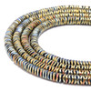 Gold Rainbow, Shiny, Hematite, Wavy Spacer, Manmade, One 6x1mm Strand
