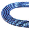Blue, Shiny, Hematite, Wavy Spacer, Manmade, One 4x1mm Strand