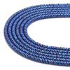 Blue, Matte, Hematite, Wavy Spacer, Manmade, One 4x1mm Strand
