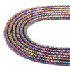 Multicolor Rainbow, Shiny, Hematite, Wavy Spacer, Manmade, One 4x1mm Strand