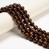 Garnet, Brown, Natural, Smooth Round, 10mm, One Strand