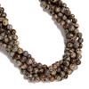 Ocean Jasper, Brown, Natural, Smooth Round, One 8mm Strand