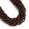 Bronzite, Natural, Smooth Round, 6mm, One Strand