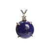 Lapis, Natural, Round, Pendant with Crystal, 26x16mm