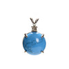 Magnesite, Blue, Dyed, Round, Pendant with Crystal, 26x16mm