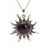 Amethyst, Natural, Sun Shape Pendant, 38x34mm
