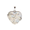 Glass, Opalite, Heart Shape Pendant, 35x27mm