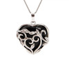 Agate, Black, Dyed, Natural, Heart Shape Pendant, 35x27mm