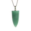 Aventurine, Quartz, Green, Natural, Cone, One Pendant, 33x13mm