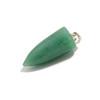Aventurine, Quartz, Green, Natural, Cone, One Pendant, 33x13mm