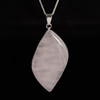 Rose Quartz, Enhanced, Leaf Shape, One Pendant, 42x23mm