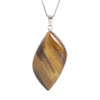 Tiger Eye, Natural, Leaf Shape, One Pendant, 42x23mm