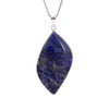Lapis, Natural, Leaf Shape, One Pendant, 42x23mm