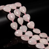 Rose Quartz, Enhanced, Puffy Heart, One 20mm Strand