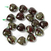 Dragon Blood Jasper, Natural, Puffy Heart, One 20mm Strand