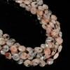 Sunstone, Black Spot, Natural, Faceted, Hexagon Coin, One 10mm Strand