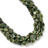 Jade, Green, Nephrite, Natural, Faceted, Hexagon Coin, One 10mm Strand