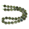 Jade, Green, Nephrite, Natural, Faceted, Hexagon Coin, One 10mm Strand