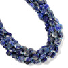 Lapis, Natural, Faceted, Hexagon Coin, One 10mm Strand