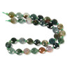 India Agate, Natural, Faceted, Hexagon Coin, One 10mm Strand