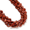 Red Jasper, Natural, Faceted, Hexagon Coin, One 10mm Strand