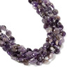 Amethyst, Mixed, Natural, Faceted, Hexagon Coin, One 10mm Strand