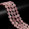 Strawberry Quartz, Natural, Faceted, Hexagon Coin, One 10mm Strand