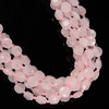 Rose Quartz, Enhanced,Faceted, Hexagon Coin, One 10mm Strand