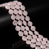Rose Quartz, Enhanced, Faceted, Hexagon Coin, One 10mm Strand