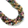 Jade, Mixed, Tourmaline Colors, Nephrite, Dyed, Smooth Round in sizes 8mm. Priced Per Strand