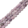 Lepidolite, Natural, Smooth Coin, One 15mm Strand