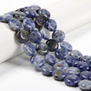 Blue Spot, Jasper, Dyed, Smooth Coin, One 15mm Strand