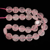 Rose Quartz, Enhanced, Smooth Coin, One 15mm Strand