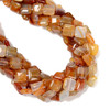 Carnelian Agate, Mix, Heated, Smooth Square, One 12mm Strand
