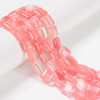 Cherry Quartz Glass, Smooth Square, One 12mm Strand