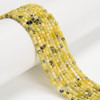 Turquoise Jasper, Yellow, Dyed, Faceted Mini Cube, One 2.5mm Strand