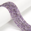 Amethyst, Natural, Faceted Mini Cube, One 2.5mm Strand