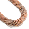 Moonstone, Peach Gradient, Natural, Faceted Mini Cube, One 2.5mm Strand