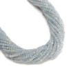 Aquamarine, Heated, Faceted Mini Cube, One 2.5mm Strand