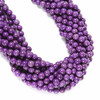 Phosphosiderite, Purple, Dyed, One 8mm Strand