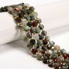 Bloodstone, Natural, Fancy Faceted Cube Beads, One 6mm Strand