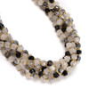 Rutilated Quartz, Black, Natural, Fancy Faceted Cube Beads, One 6mm Strand