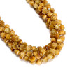 Tiger's Eye, Golden, Heated, Fancy Faceted Cube Beads, One 6mm Strand
