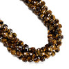 Tiger's Eye, Natural, Fancy Faceted Cube Beads, One 6mm Strand