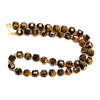 Tiger's Eye, Natural, Fancy Faceted Cube Beads, One 6mm Strand