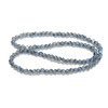 Steel Blue, Smooth Round, Window Cut Glass, One 4mm Strand